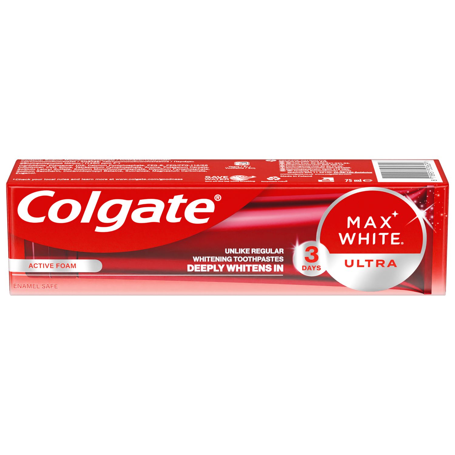 משחת שיניים להלבנת שיניים Colgate Max White Ultra Active Foam