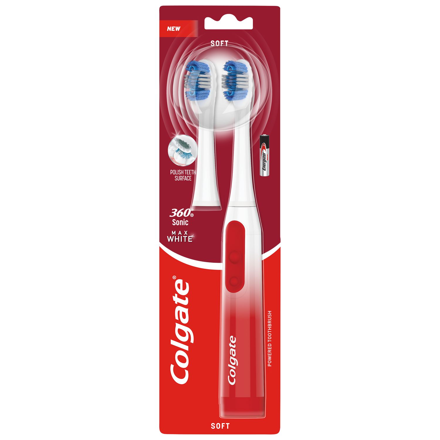 מברשת שיניים המופעלת על סוללות Colgate 360 Sonic Max White