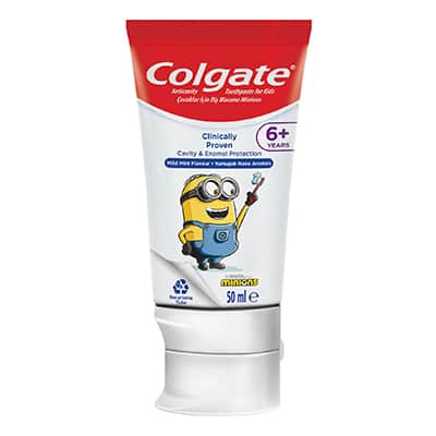 קולגייט ילדים משחת שיניים מיניונים לגילאי 6+ להגנה מפני עששת